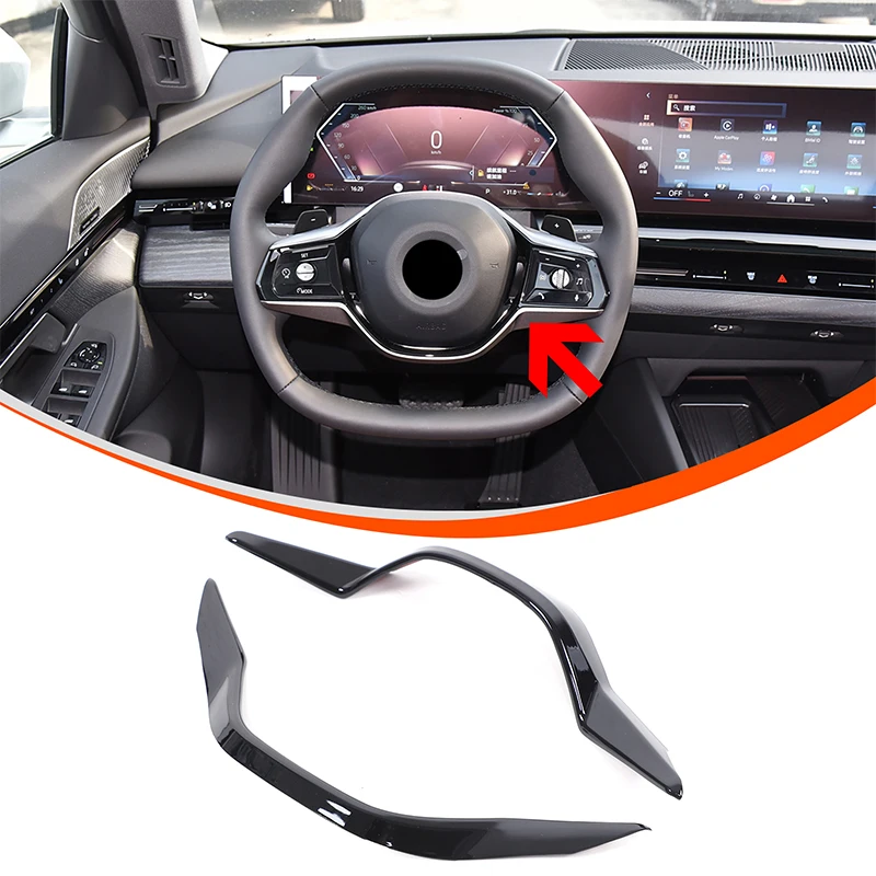 

Steering Wheel Decorative Frame Steering Wheel Cover Trim Sticker Car Accessories For BMW 5 Series G60 Luxury Line 2024-2026