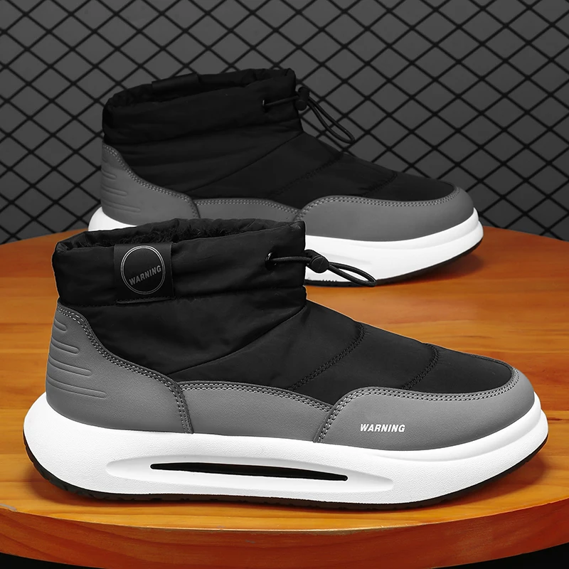 

Mens Snow Boots Waterproof High-top Cotton Shoes Outdoor Non-slip Trekking Boots Thicken Plush Winter Boots for Men Botas Hombre