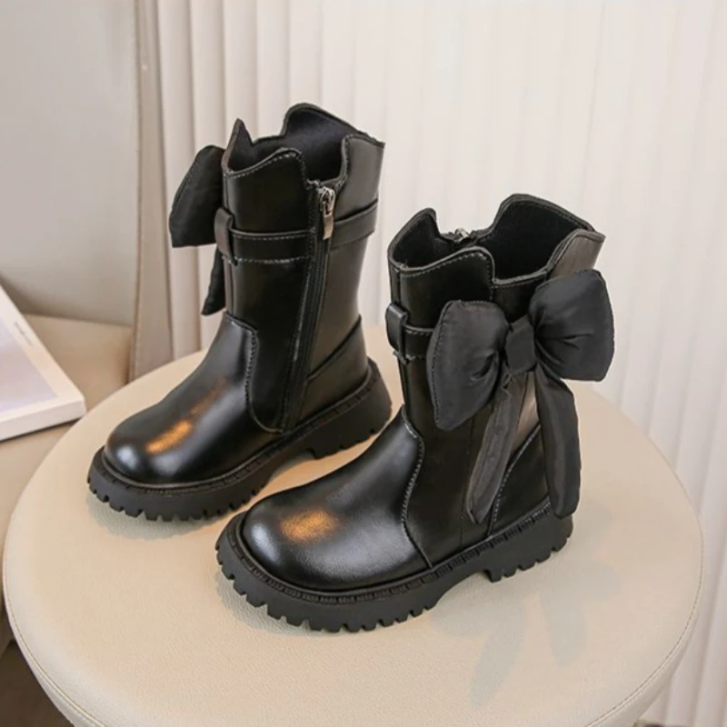 2026 Autumn Winter New Kids Girls Furry Warm Princess Boots Fashion Styles for Winter Outdoor Mid Calf Boots