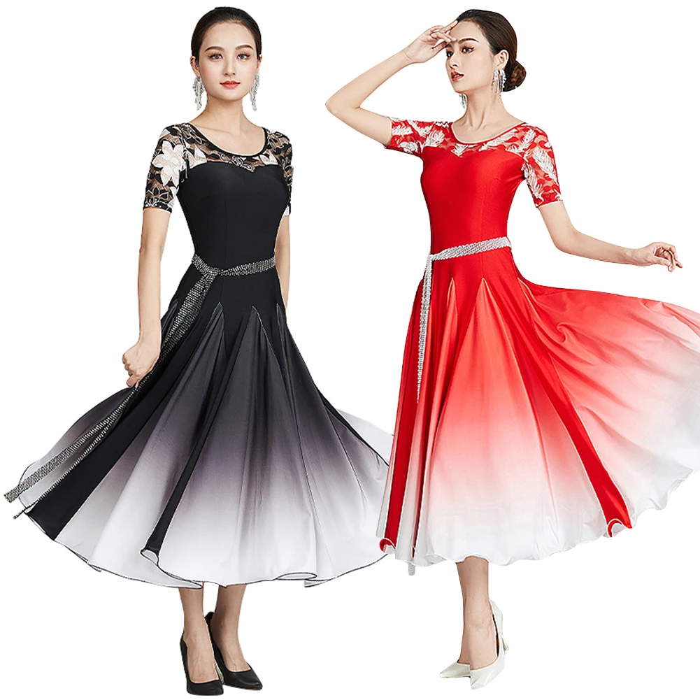 Waltz Ballroom Competition Dress Standard Dance Performance Flamenco Costumes Women Gradient High End Evening Party Gown