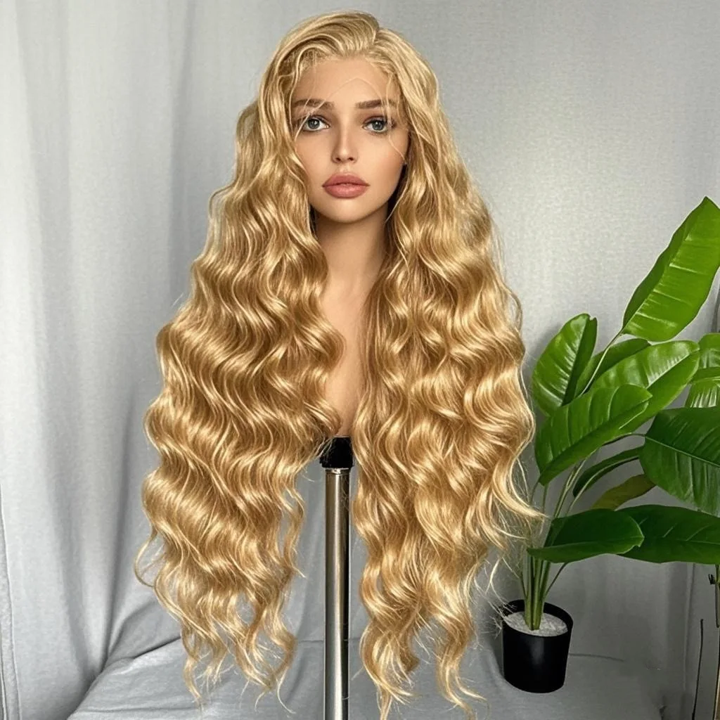 Full head cover design, fiber material large wave wig, popular online, women's fluffy hair