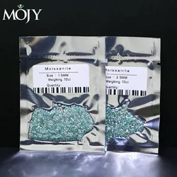 MOJY 1 Carat Wholesale Size Price 0.8~2.8mm Blue Round Cut Lab Grown Loose Moissanite Stone Matching Stones Jewelry DIY Material