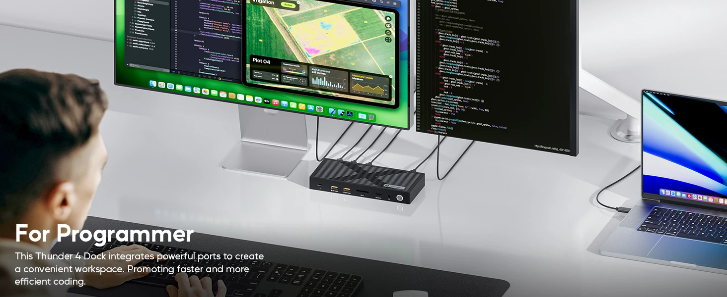 PULWTOP Thunderbolt 4 Hub mit Dual-Monitor 8K/4K Display, USB-C Laptop-Dockingstation mit 40Gb/s, HDMI, SD/TF4.0, 2.5GbE – Detail 9