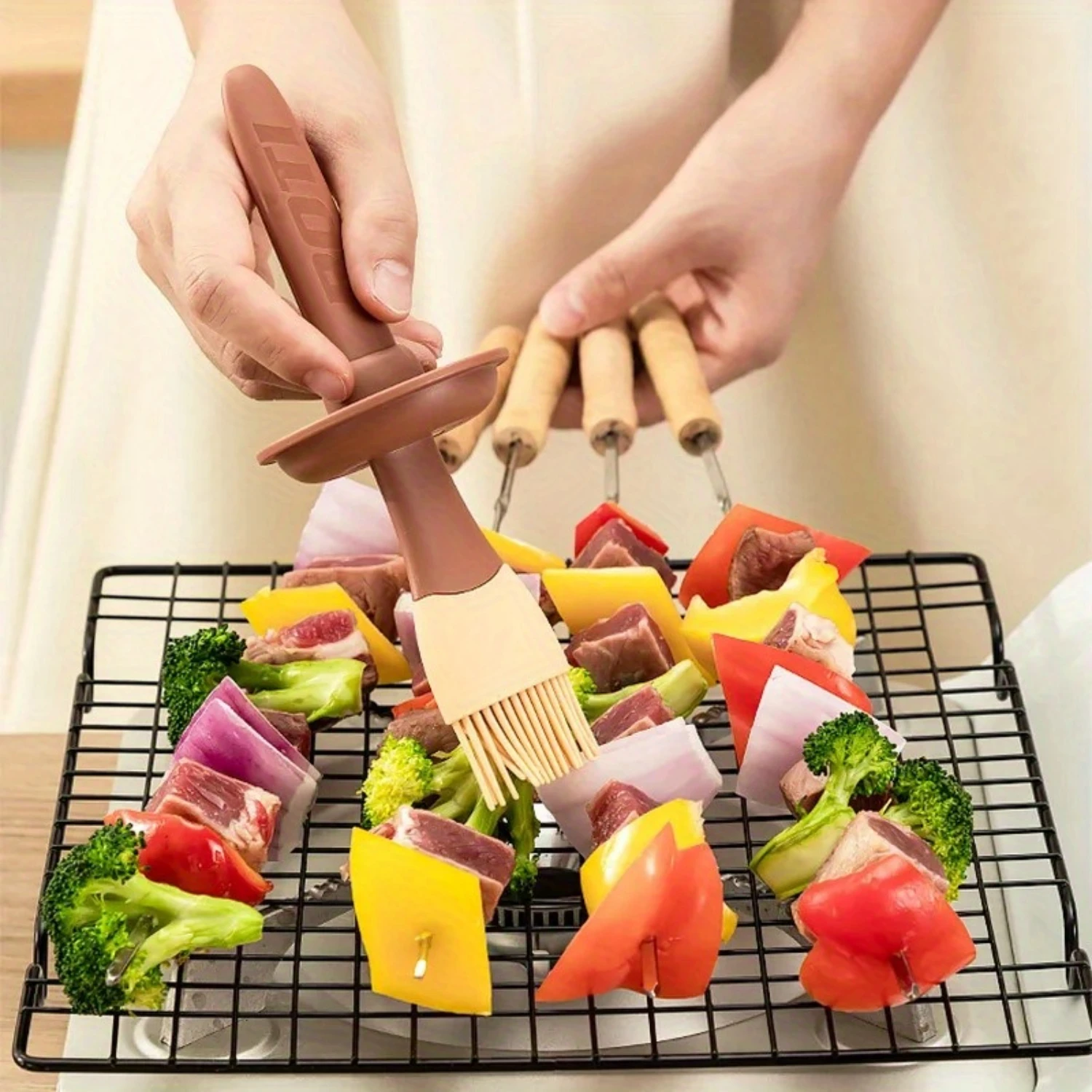 Silicone Basting Brush Set with Oil Dispenser - Leak-Proof, Heat-Resistant BBQ and Cooking Utensils - Ideal for Grilling, Baking