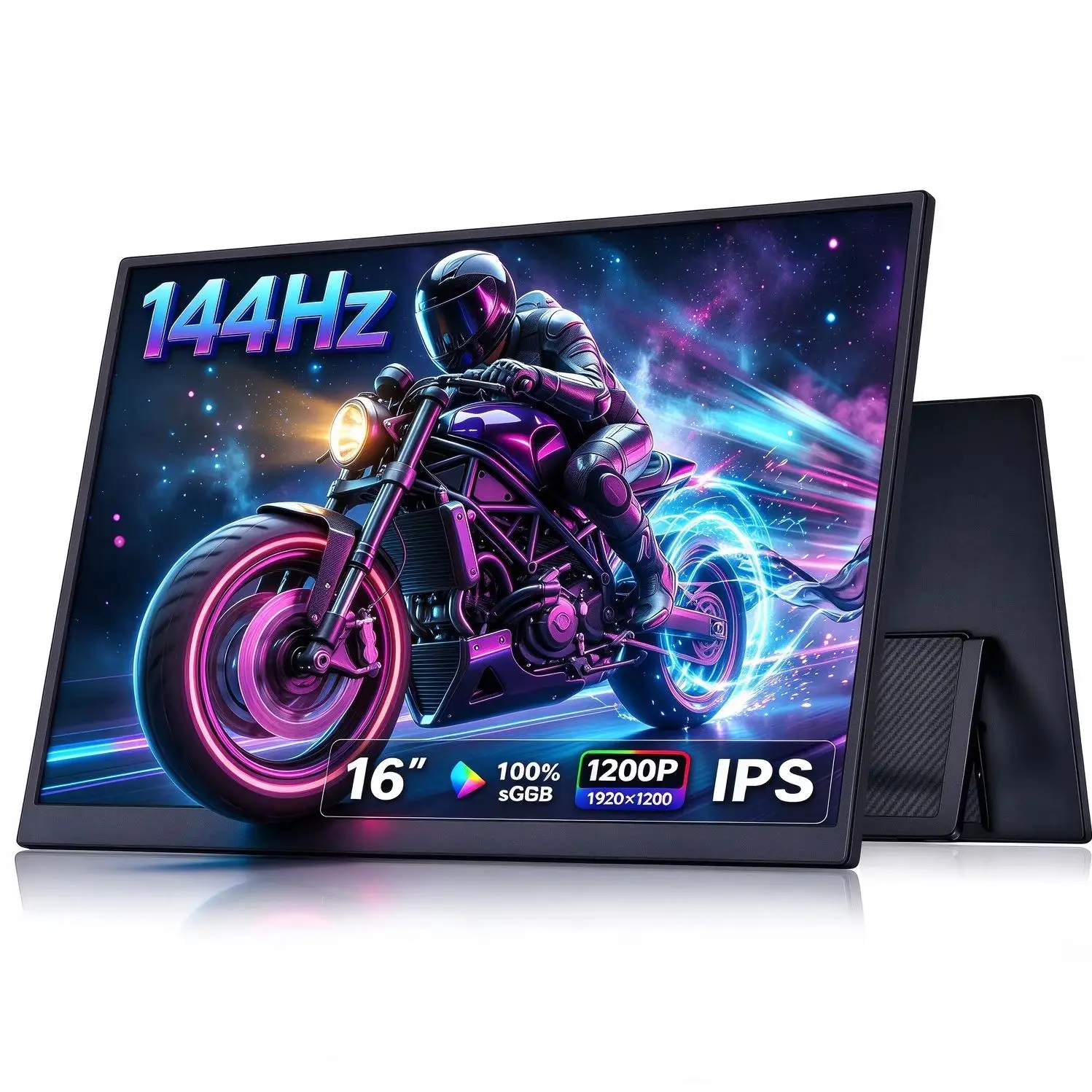 16 Inch 144HZ Portable Monitor IPS FHD 1920*1200 100%sRGB Ultra Slim Portable Display with Type-C Mini HDMI for Laptop PC Phone