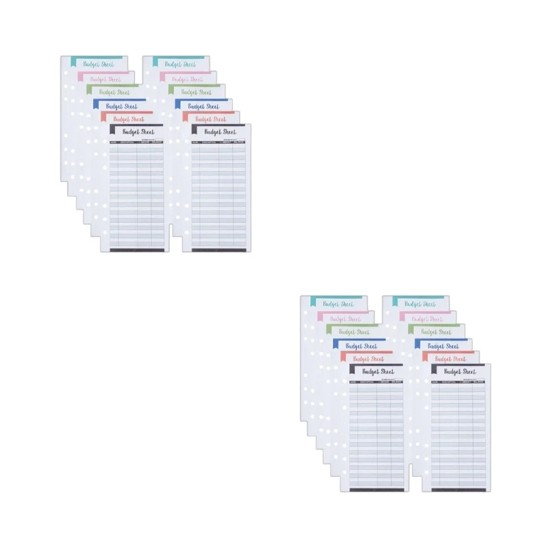 3.4x6.7in Budget Planner หรือ To do List หรือ Shopping List Home & Office 12 แผ่น Cash Plan การบริโภคกระดาษการ์ด
