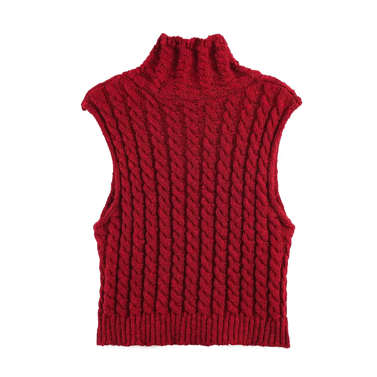 Maxdutti Women's Clothing Autumn 2026 New Style Old Money Style Eight Figure Fried Dough Twists Zipper Stand Collar Knitted Vest