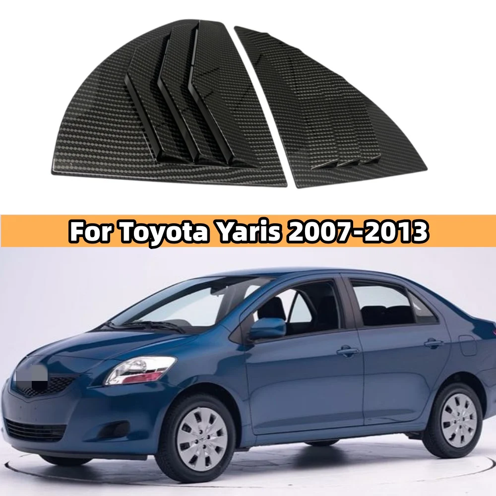 For Toyota Yaris 2007 2008 2009 2010 2011 2012 2013 Car Rear Louver Window Side Shutter Cover Trim Sticker Vent Scoop Accessorie
