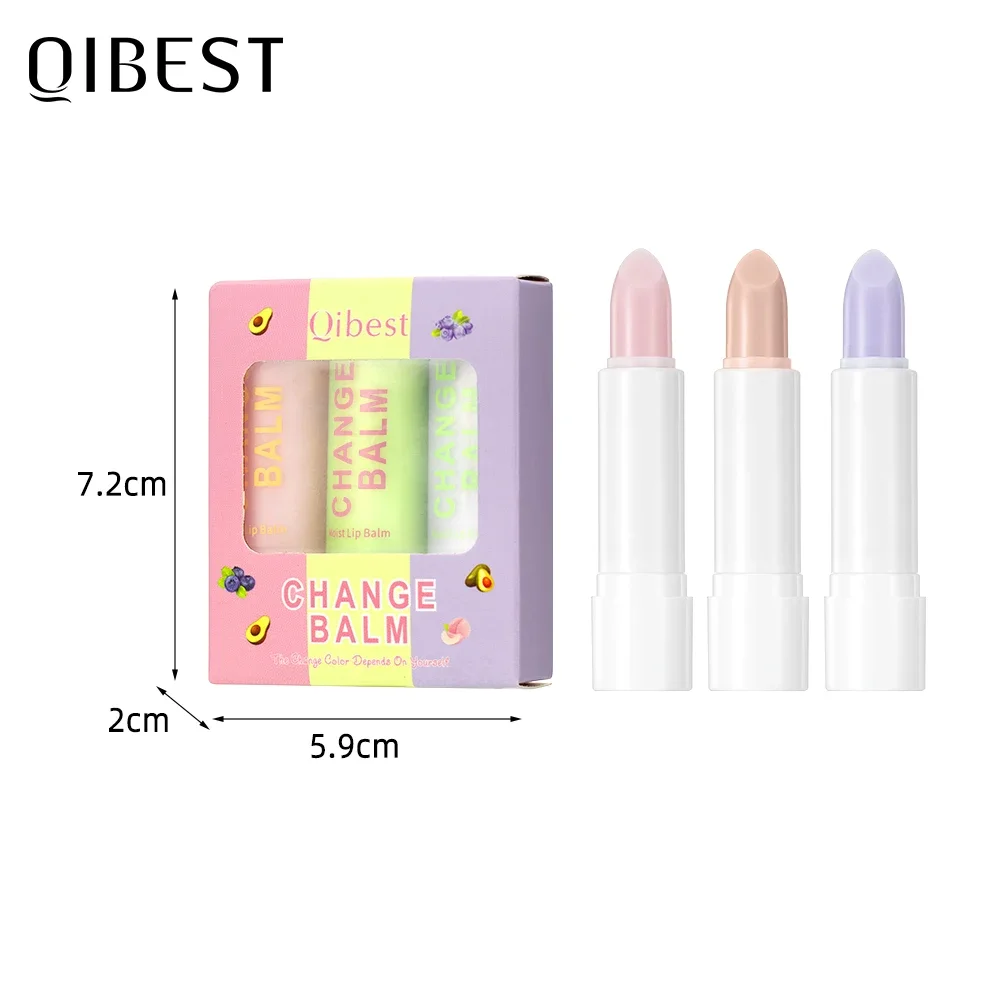 QIBEST Set di rossetti che cambiano colore Balsamo per labbra colorato Rossetto Idratante duraturo Macchia per labbra Nutriente Riparazione Cura delle labbra Cosmetici