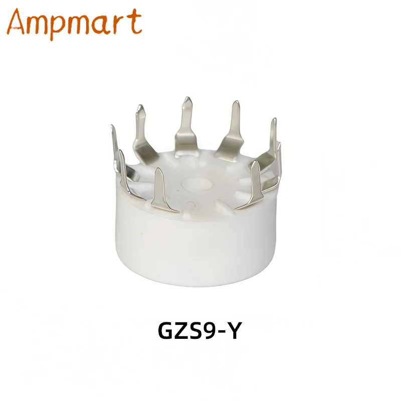 GZS9-Y Mini 9 Pin Ceramic Vacuum Tube Base, Gold/Nickel Plated Contacts Valve Socket for 12AX7 ECC83 12AU7 Audio Amp, 10Pcs