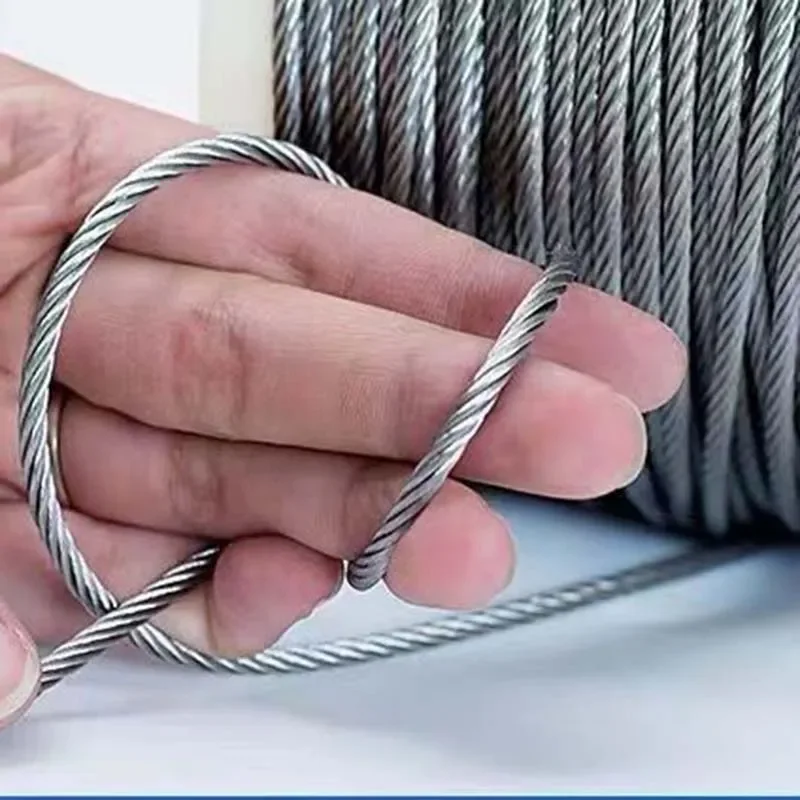 20/50/100meter 304 Stainless Steel Wire Rope Soft Fishing Lifting Cable Clothesline Diameter 0.2/1/2/3/4/5mm Rustproof