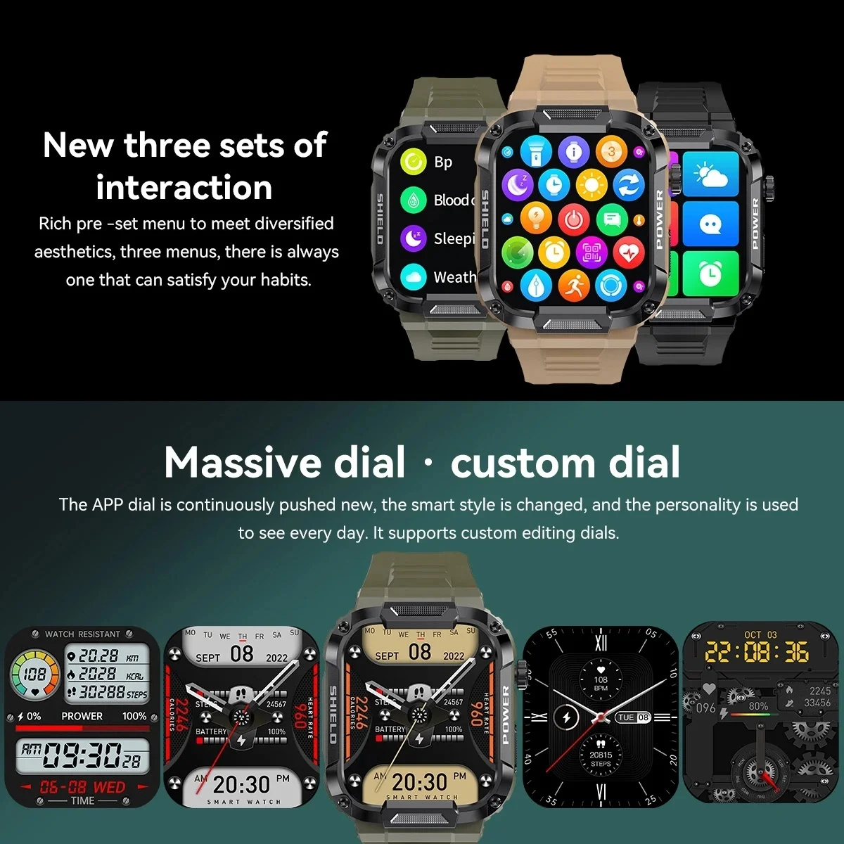 XIAOMI 2024 Rugged Military Smart Watch Men For Android IOS Ftiness Watches Waterproof 1.85\'\' AI Voice Bluetooth Call Smartwatch