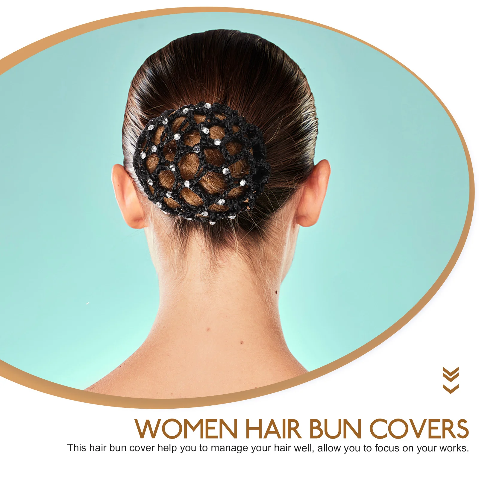 

5Pcs Crystal Hair Accessories Women Hair Nets Styling Tools Elegant Bun Cover for Formal Casual Occasions Hairnets for Women