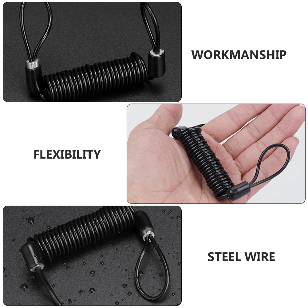 

4 Pcs Anti-theft Spring Rope Lock Wire Simple Bike Plastic Reminder Cable Travel