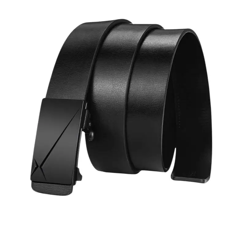Men's PU Inner Wear Automatic Buckle Belt Minimalist Stylish Durable Waist Strap for Business Party Daily Use Male Gift