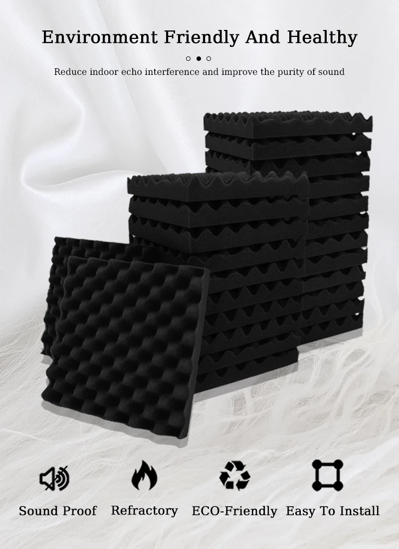 Pannelli Insonorizzante Pannelli Fonoassorbenti 48 Pezzi 30x30 Cm - Schiuma Acustica Per Studio E Ufficio Insonorizzazione Home Recording - Foto 3
