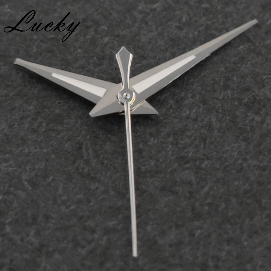 ساعة يد فضية NH35 عالية الجودة باللون الأخضر مضيئة لحركات NH35/NH36/7S26/7S36/4R35/4R36 ملحقات مؤشرات الساعات