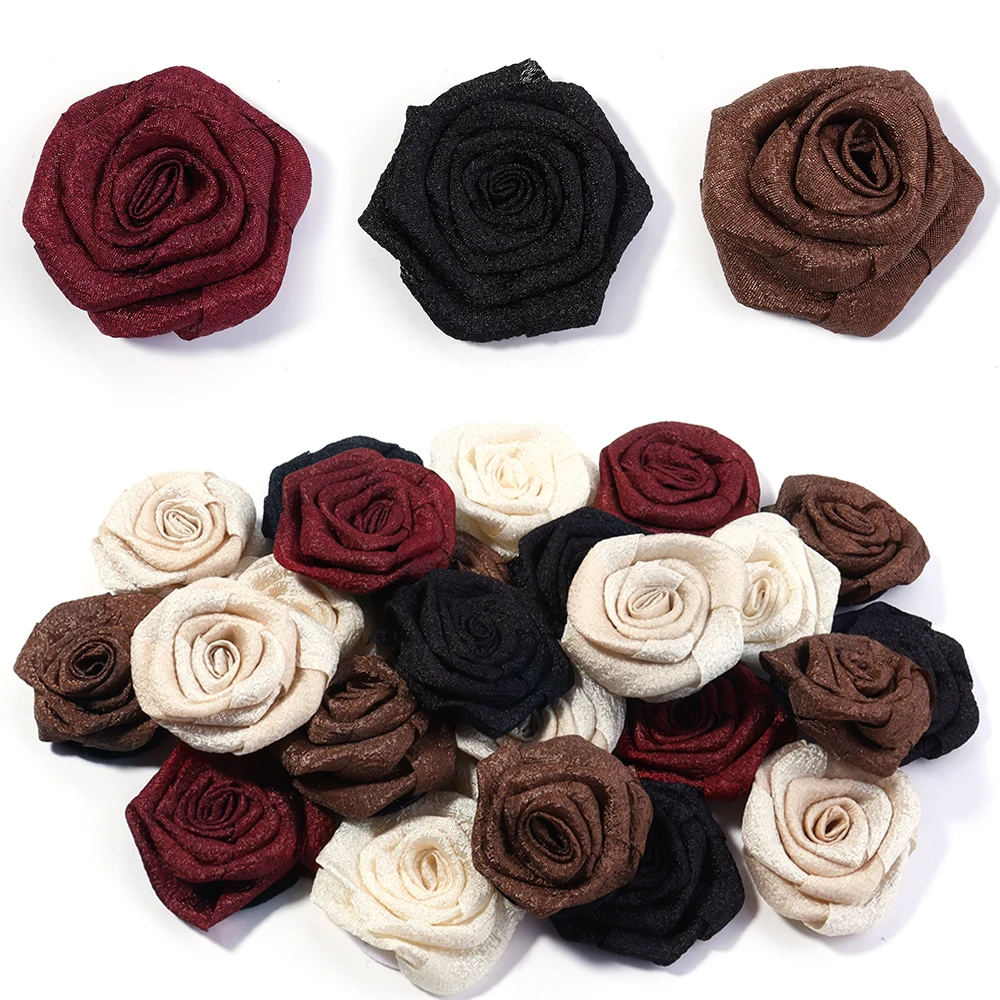 

5Pcs 5cm Artificial Fabric Rose Flower Fake Flowers for DIY Crafts Hairpin Brooch Clothes Sewing Accessory Wedding Decor