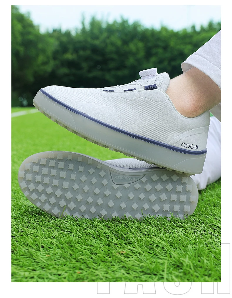 Golfschuhe Herren, große Größe bis 47 # Rotierende Schnalle, professionell, rutschfest, ohne Spikes, Outdoor, Anfänger, Training, Golf, Turnschuhe, Unisex – Detail 9