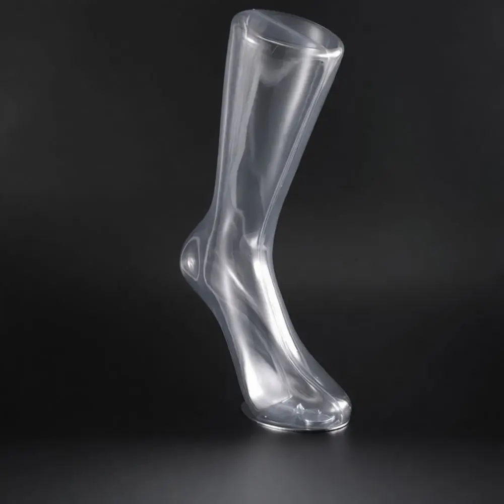 Inverted Magnetic Foot Display Mannequin Transparent Pvc Sock Holder Stand For Commercial Photography Props Exhibition