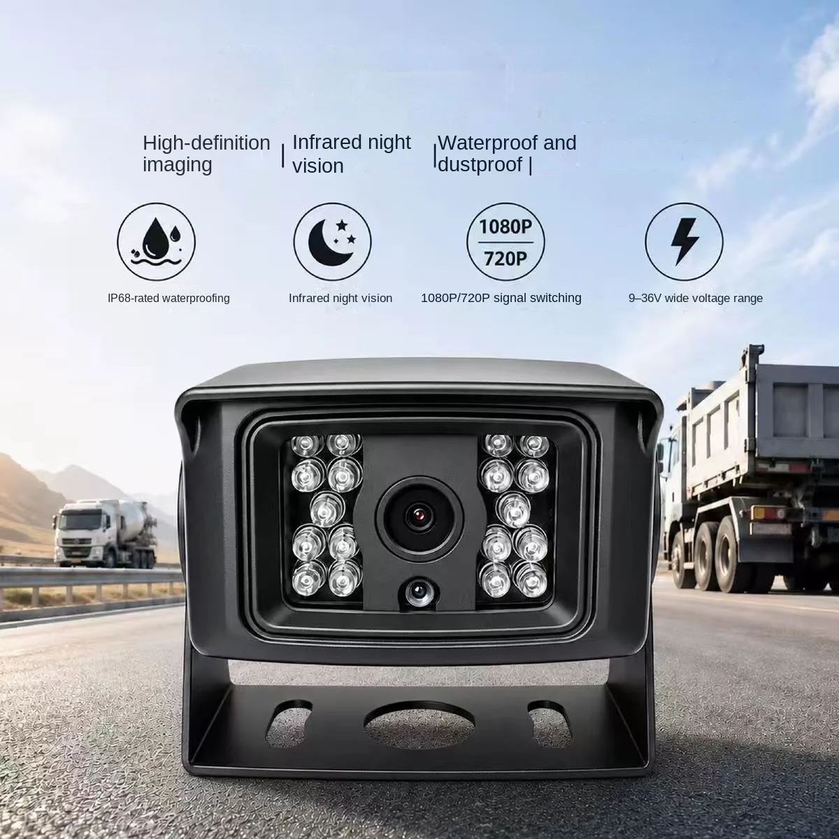 Engineering truck excavator monitoring camera 1080PAHD high-definition infrared night vision truck rear-view reversing image