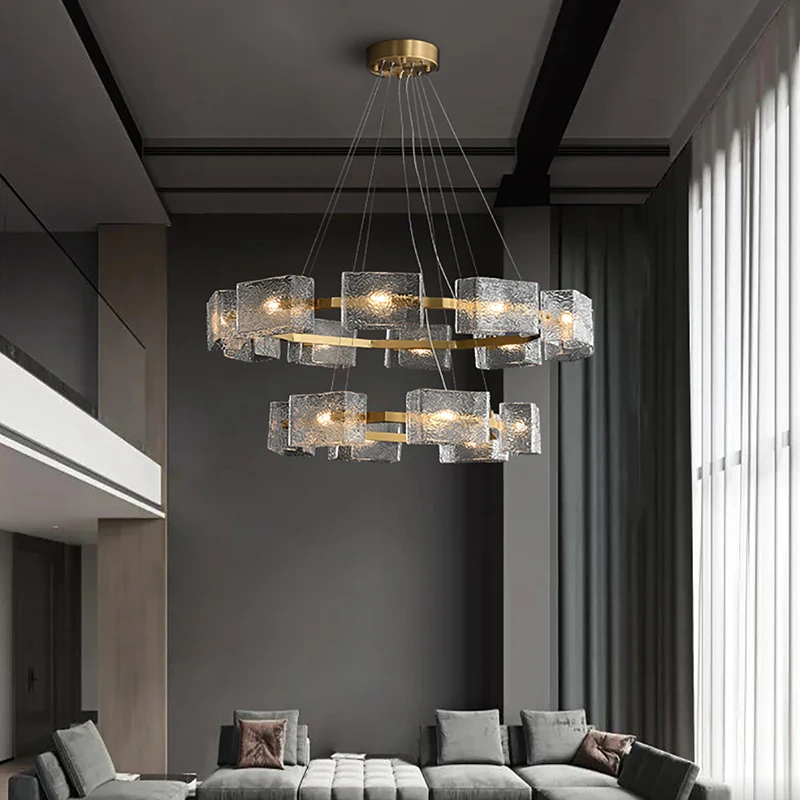 2025 New Creative Crystal Chandelier Modern Luxury Living Room Restaurant Pendant Light Irregular Luster Bar Table Hanging Lamps