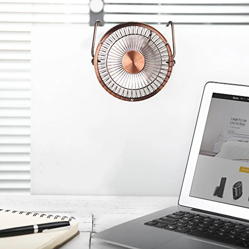 1Pc Antique USB Cable Mini Personal Fan Metal Design High Compatibility USB Fan Table Desktop Fan for Home Office view 5