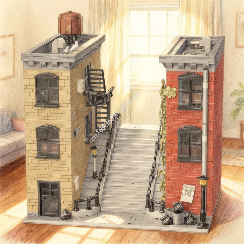 3889 elementów MOC Joker Schody Modułowa Ulica Superbohaterowie DCD Model Klocki Konstrukcyjne Zabawka Prezent na Boże Narodzenie Cegła