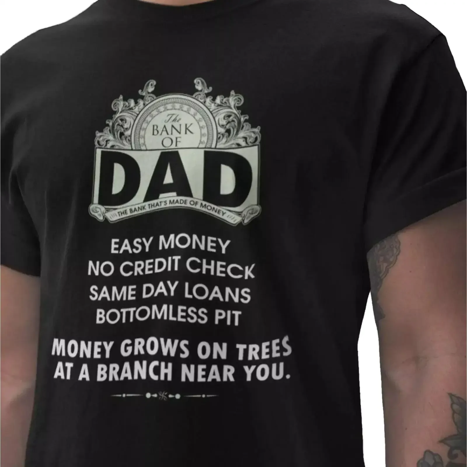 The Bank of Dad T Shirt Funny Father s Day for Papa vintage Washed Stylish Soft streetwear Versatile homme Comfortable fashion