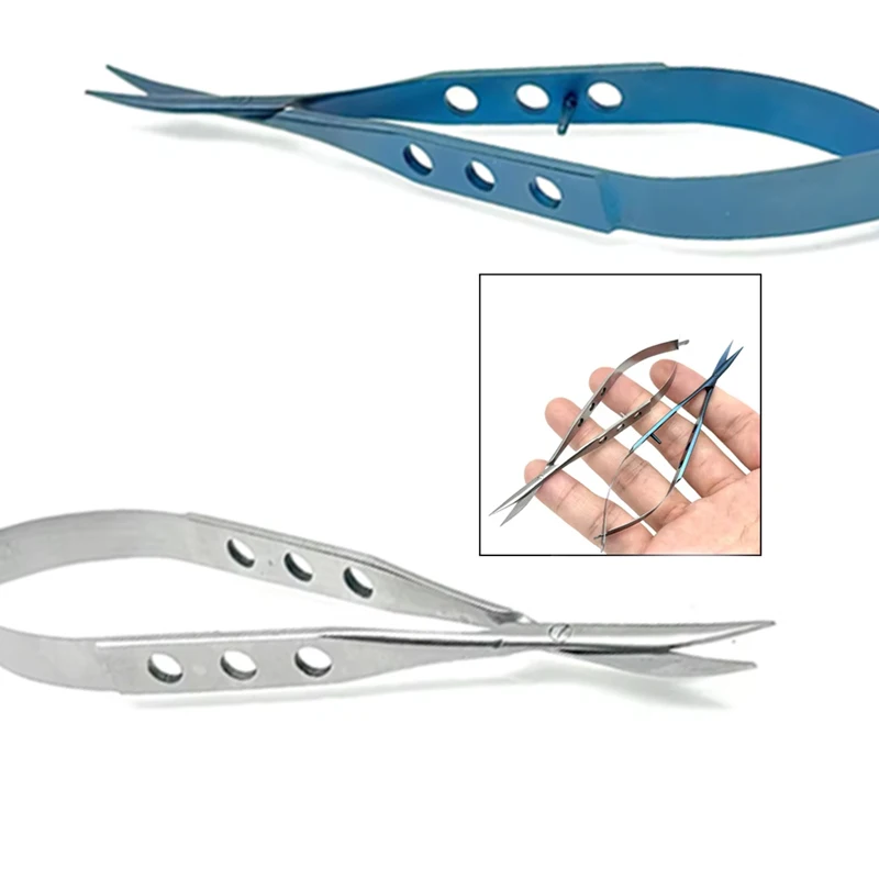 

Micro Conjunctival Scissors Blunt Curved Head Titanium Alloy High Precision for Ophthalmic Dental Surgery