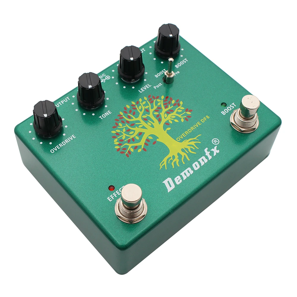 Demonfx-Overdrive And BOOST DF8 Guitar Effect Pedal, Overdrive Boost,Drive and Boost in 1 Based on TS808DX, New