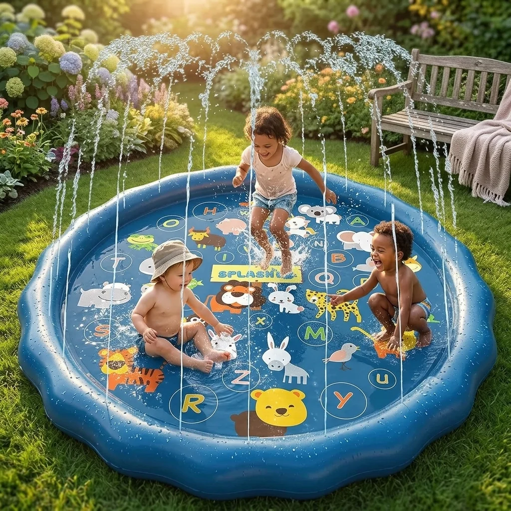 

Portable Children's Inflatable Water Spraying Game Mat Professional Waterproof Comfortable Durable PVC Material Water Mat Toys