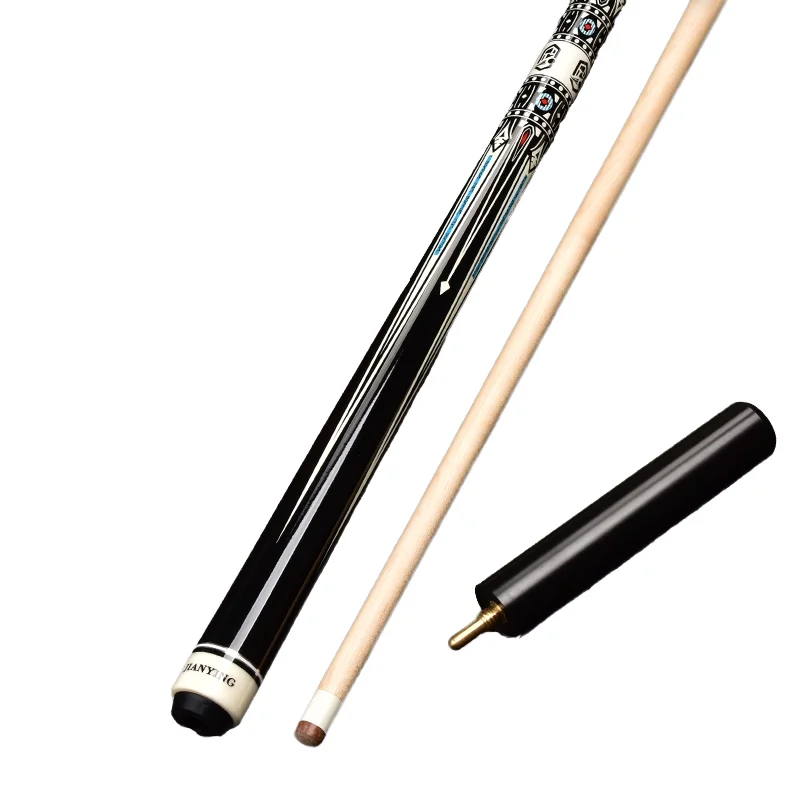

Chinese Maple Pool Cue Black Eight-Ball American Nine-Ball 8-Ball Cue Half-Head 13mm Tip Size Carbon Butt Steel PB35