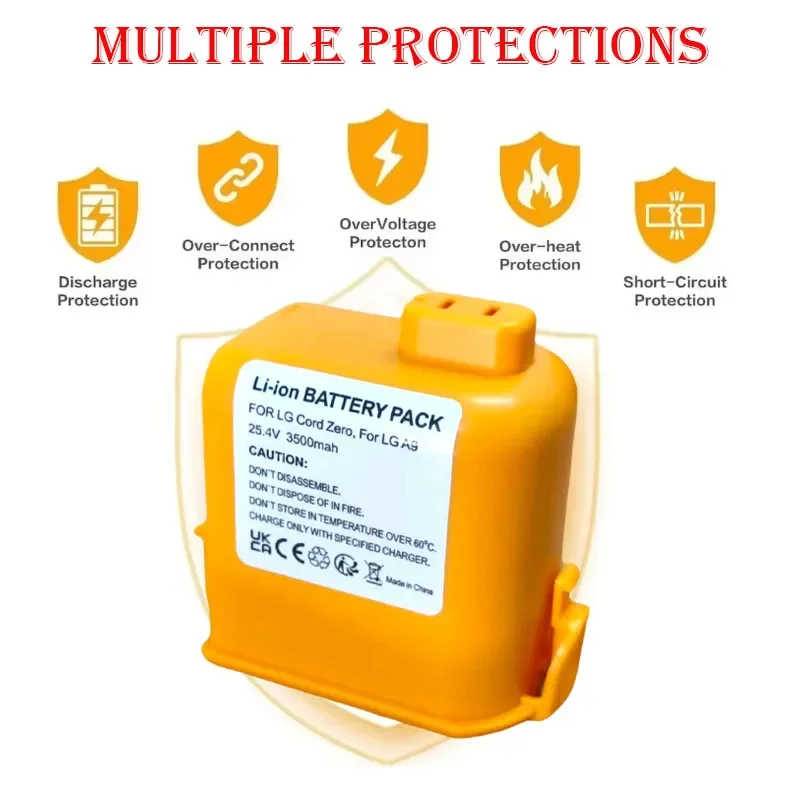 5000mAh Replacement Battery Compatied for LG Cord Zero EAC63382204 A9 A9S P9 A9K-CORE A9MAX A9T-Ultra A9K-PRO A9N A9M A9 Plus