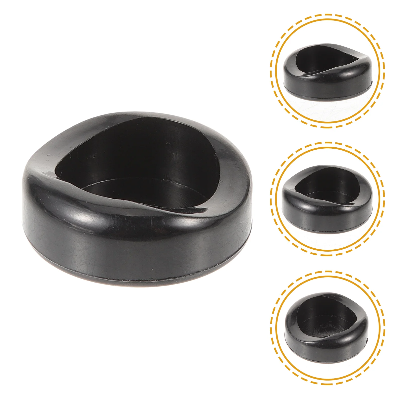 2 Pcs Saxophone Thumb Cushion Protective Case Black Rubber Finger Rest Pads Accessory