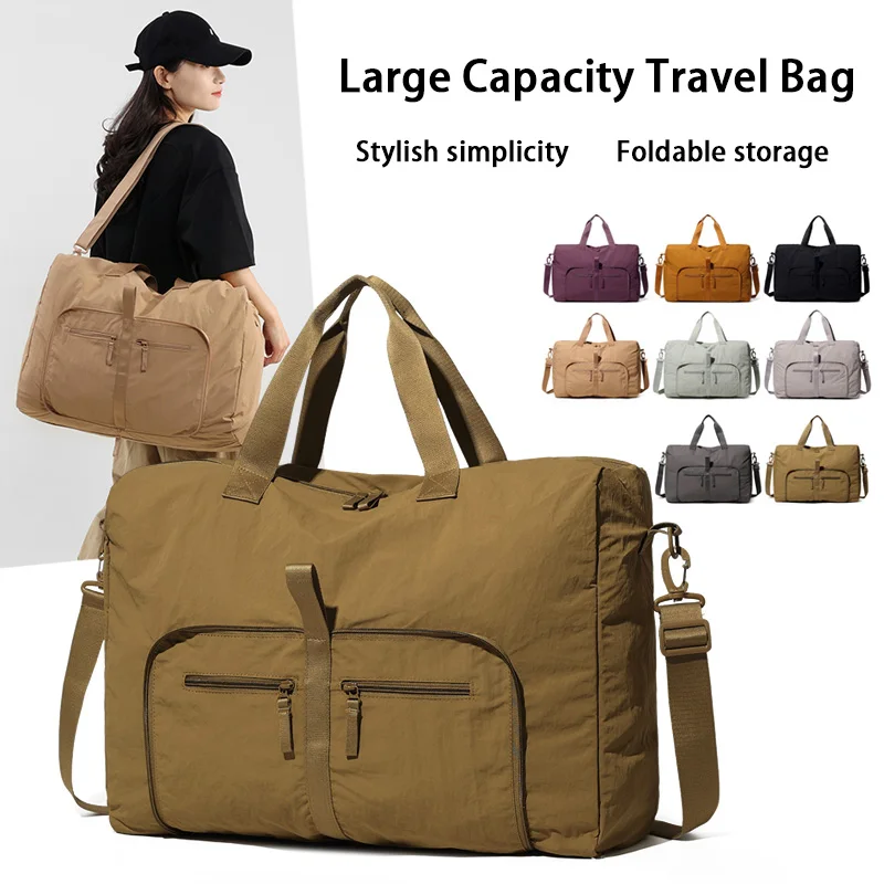 

Простая дорожная сумка большой вместимости для мужчин и женщин, складная легкая дорожная сумка через плечо, спортивная сумка в стиле унисекс