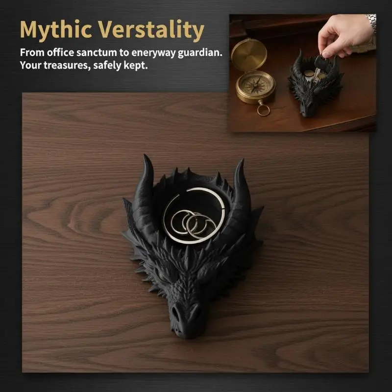 Jewelry Making Tools Cool Gothic Dragon Head Desktop Decor Dark‑style Jewellery Storage Organizer Home Ornament Ring Earring