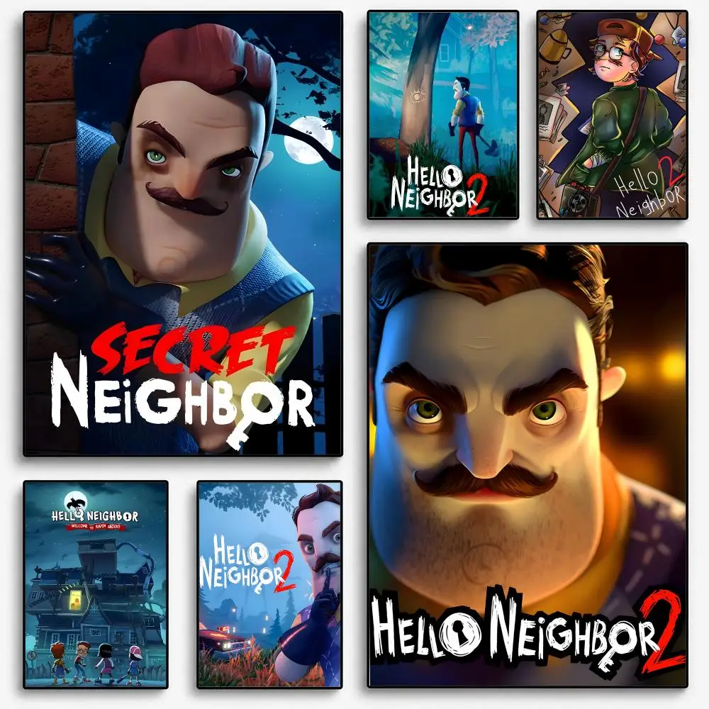 Game H-Hello N-Neighbor 2 Poster Room Home Decoration Interior Wall Art Printing Garage Posters Gift