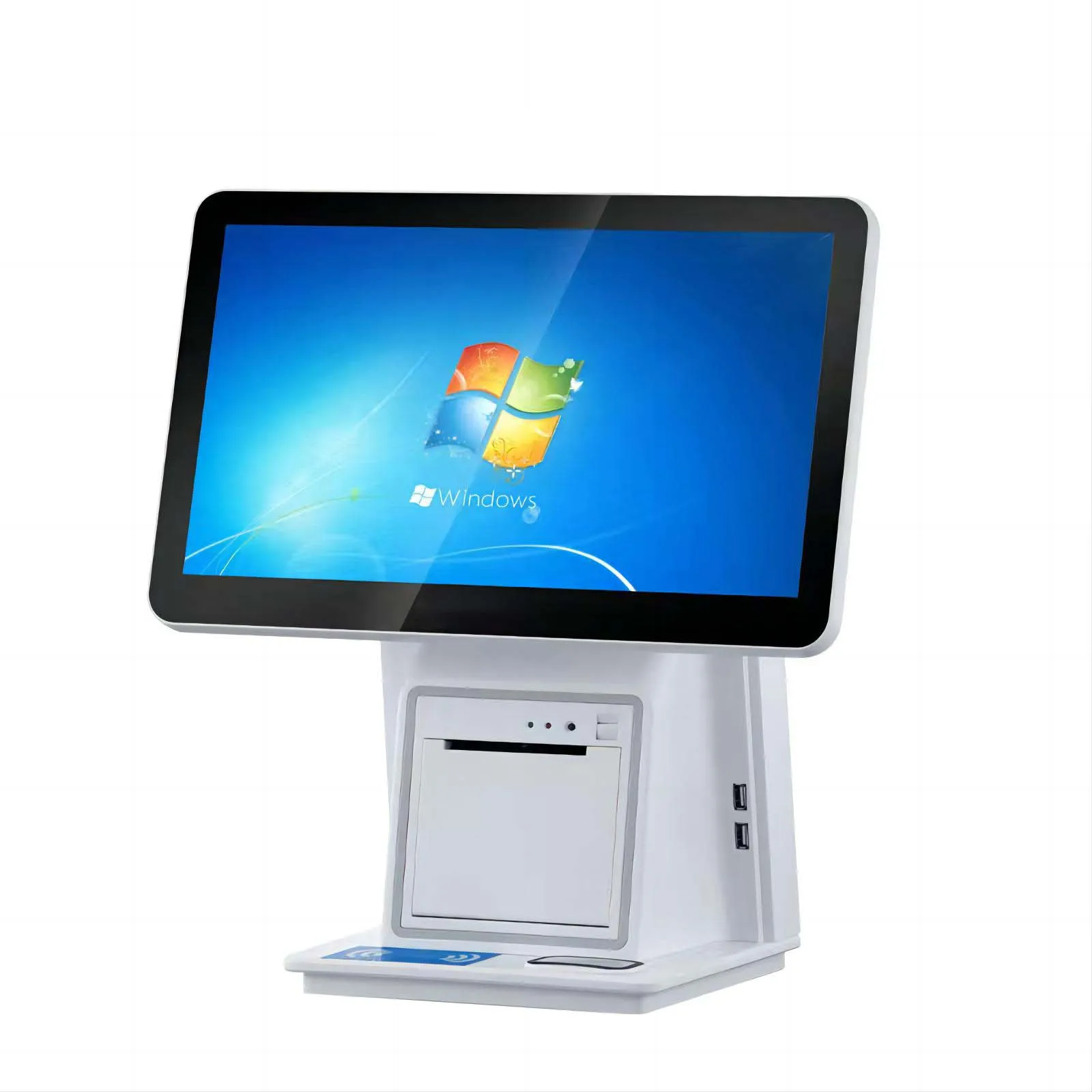 15.6 Inch Windows POS System Intel Dual Screen Win10 Cash Register With Thermal Printer Restaurant Win 7 ECR Billing Terminal