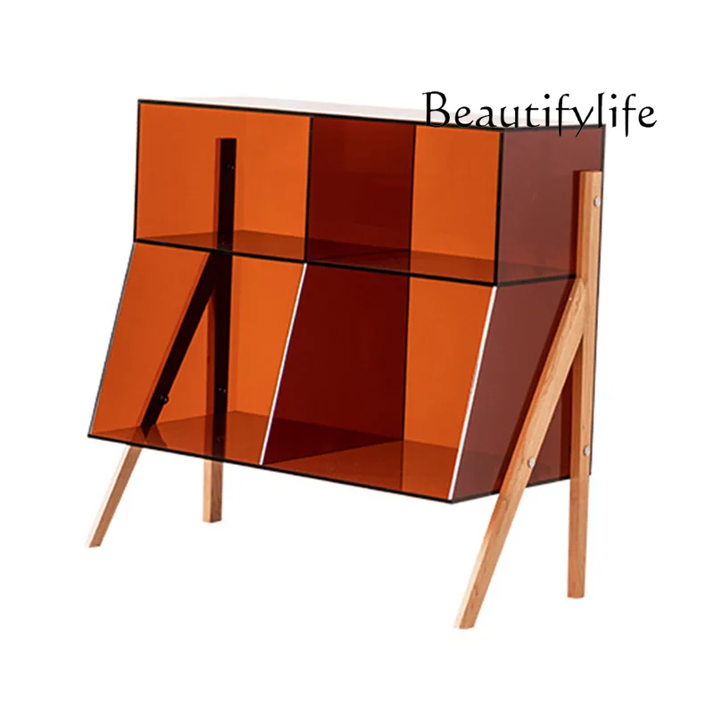 Light luxury acrylic sofa small side table simple living room magazine coffee table Nordic bedroom color corner table