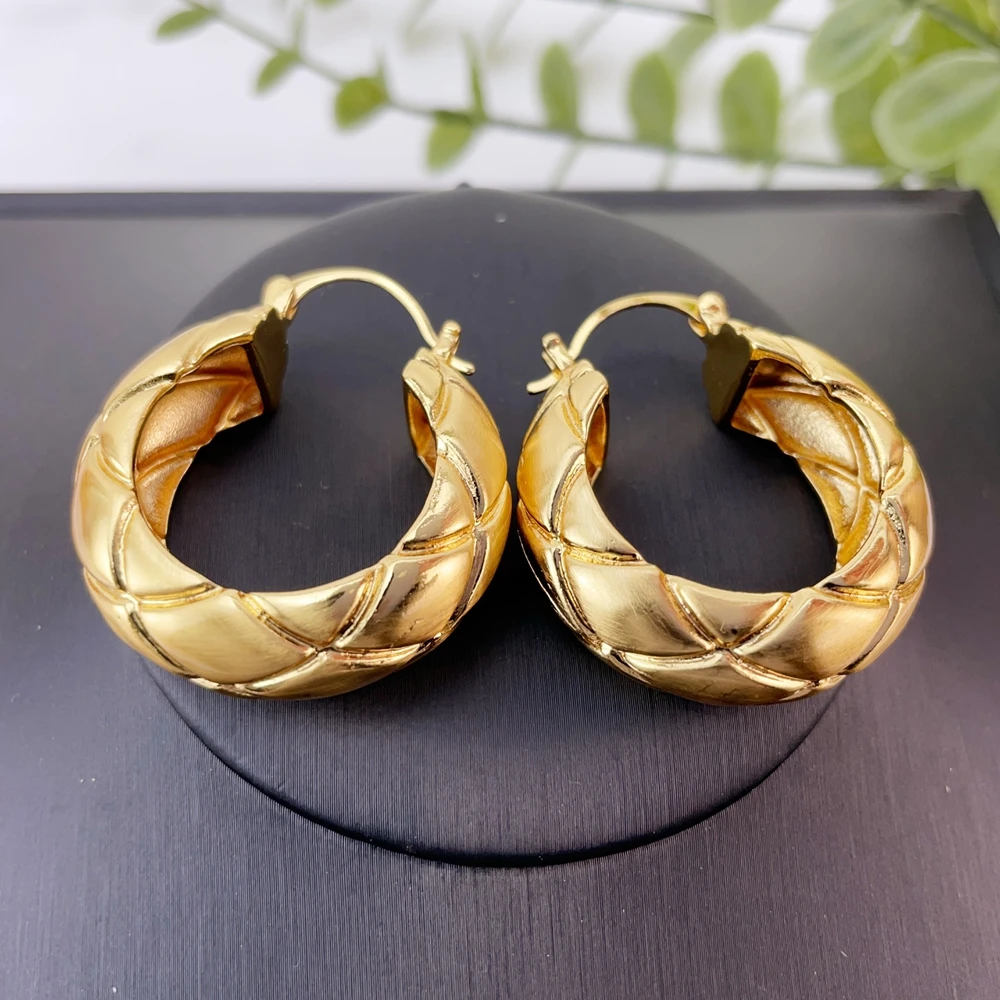 

American African Nigeria Fashion Big Drop Earrings Exquisite Copper Large Style For Woman Daily Jewelry Gifts FHK28716