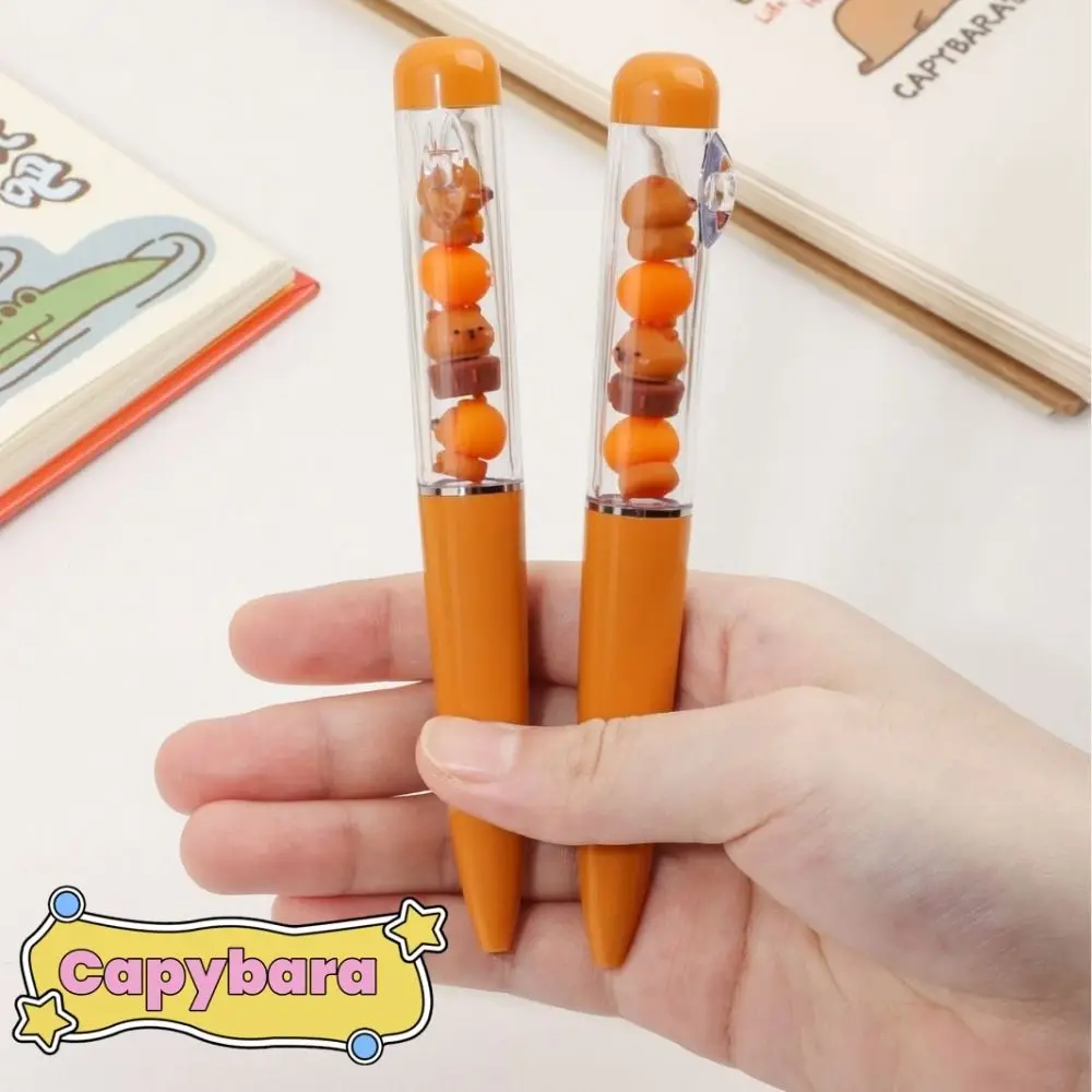 Kawaii 0.5mm Nib Capybara Gel Pen Sushi Cute Cartoon Writing Pen Smooth Stationery Marker Pen Set Student