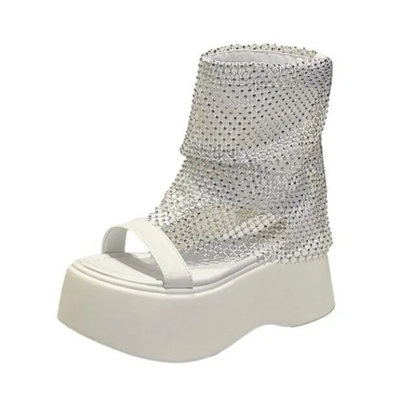 2026 New Women Flat Cool Boots Sandals Platform Mesh Sandals Summer Trend Open Toe Sport Shoes Casual Sneaker Ankle Boots Slides