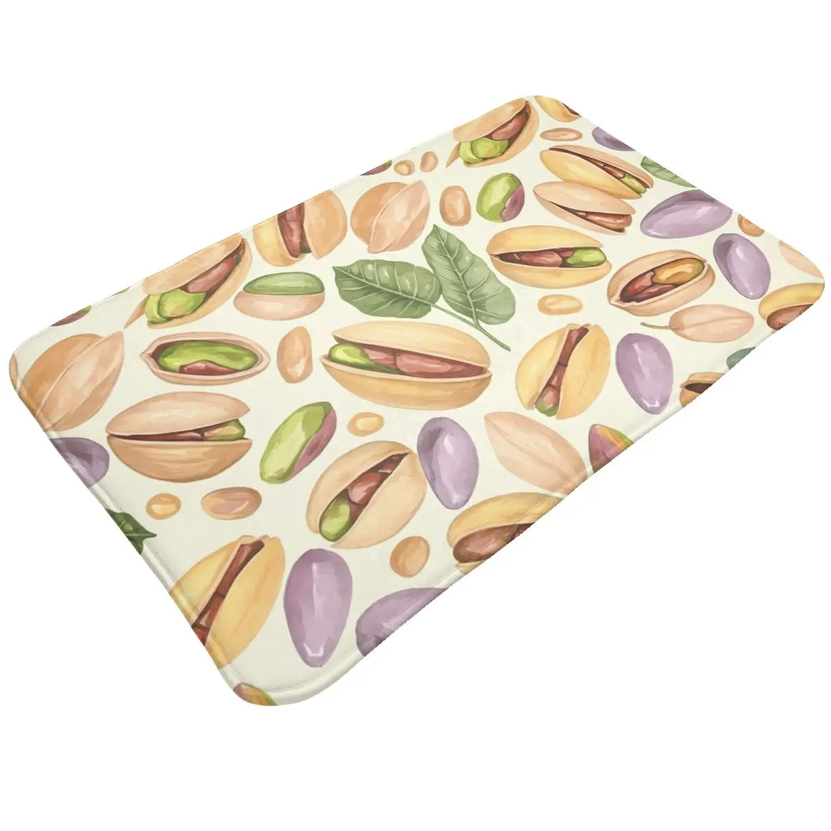 Plush Flannel Non-Slip Area Rug Boho Pistachio Nut Pattern Comfortable and Durable Floor Mat for Home and Office