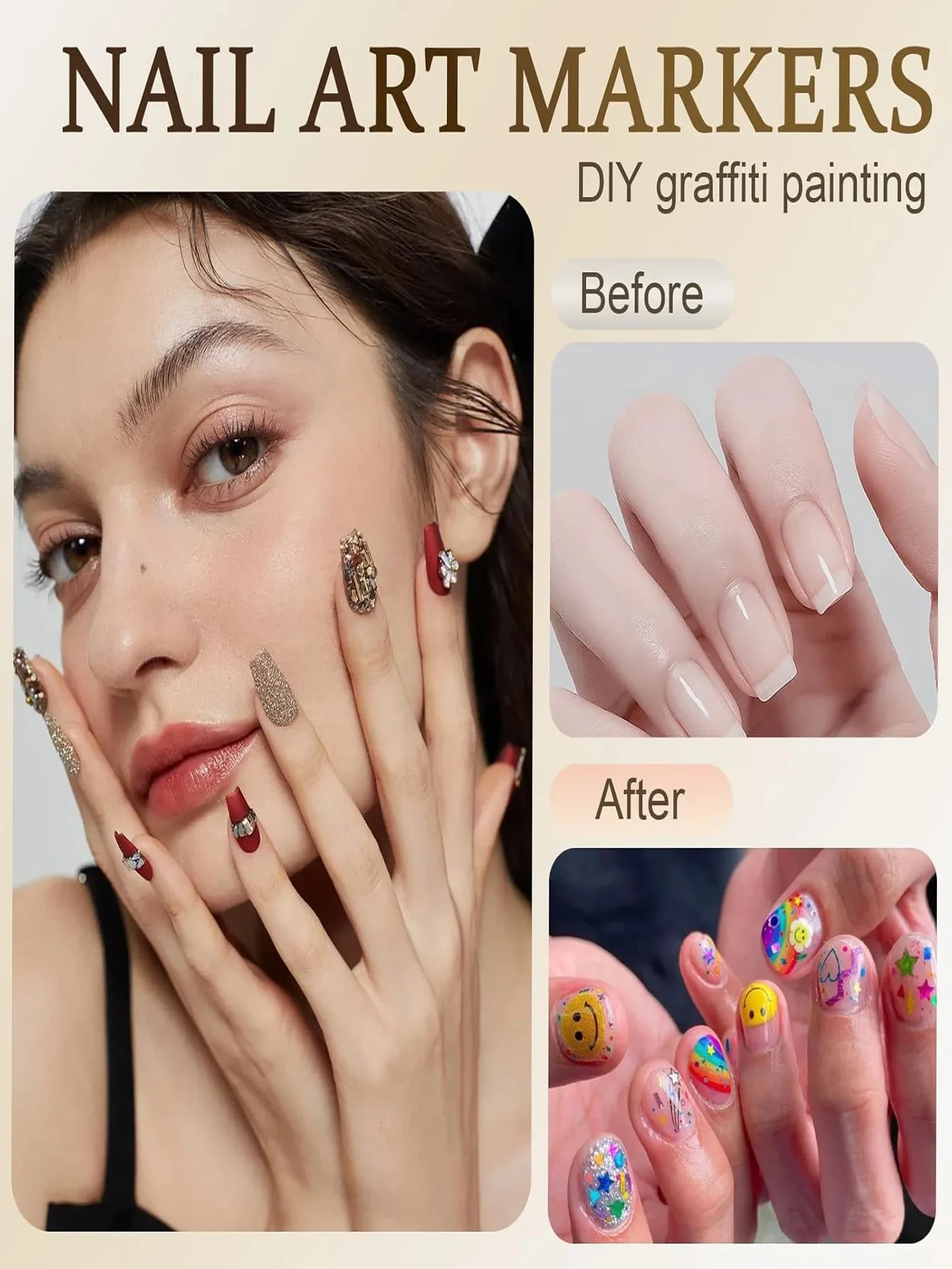 12Color Nail Art Graffiti Pen Set Nail Marker Drawing Acrylic Paint Pens Waterproof Nail Painting Manicure Extra Fine 0.5mm