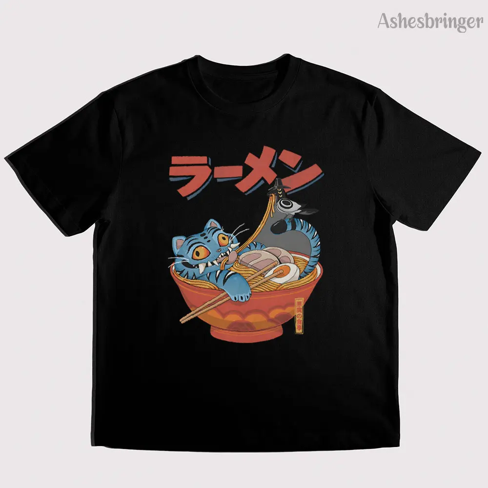 Mens Cotton Derpy Ramen Graphic High Quality T Shirt Street Casual Style Tee for Men and Women