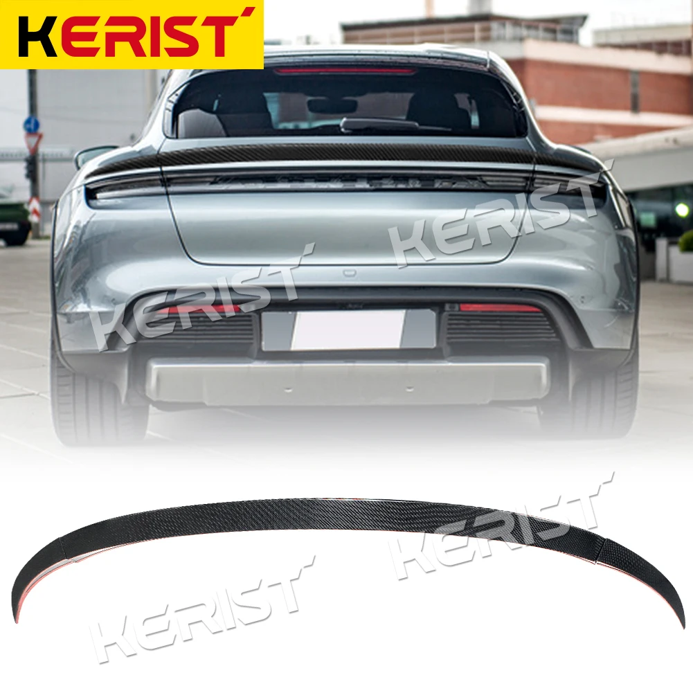 3pcs spoiler carbon fiber For Porsche Taycan Turismo 4S Turbo S rear lip / trunk 2019-up