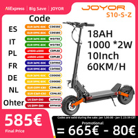 JOYOR S10-S-Z Electric Scooter 10 Inch Air Tires 60V 18Ah Battery 2*1000W Dual Motor 65Km/h Max Speed 70-85KM Range 120KG Load