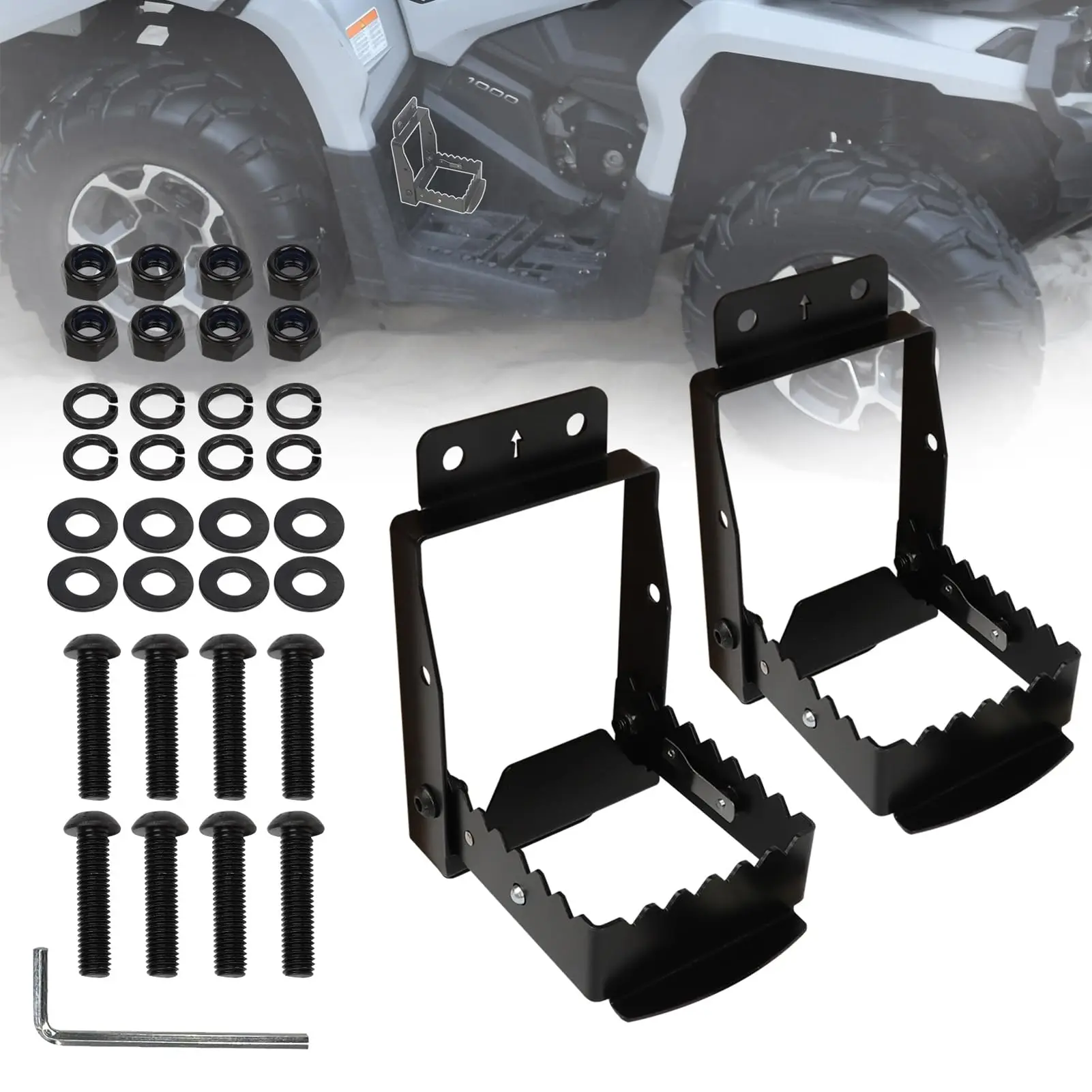 

ATV Passenger Foot Rests Foldable For Rear Passenger Universal For Polaris Sportsman Scrambler Grizzly Foreman Cforce Fourtrax