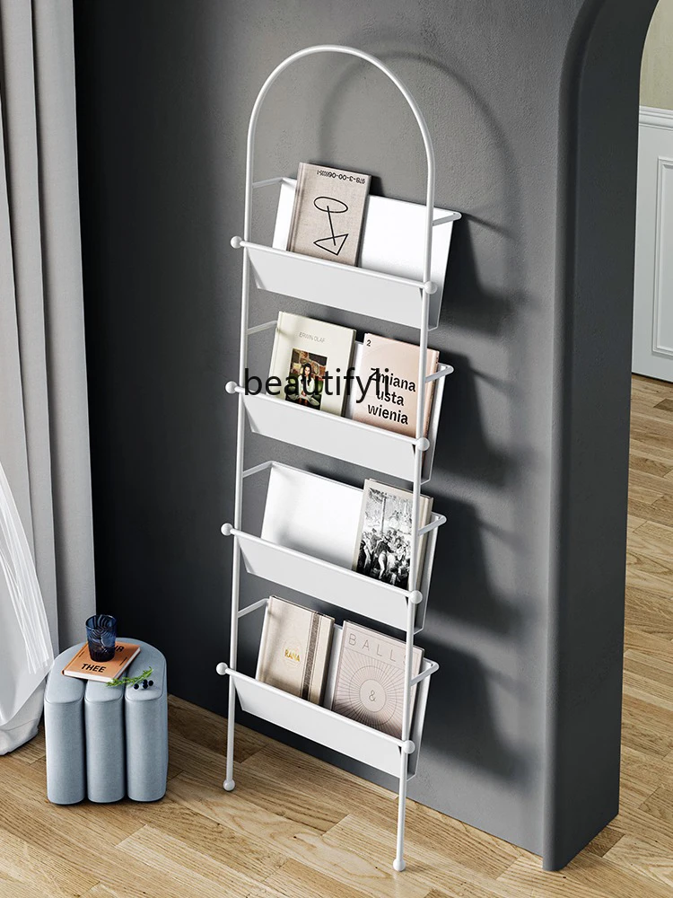 Bookshelf Wall-Mounted Home Floor Simple Display Magazine Rack Living Room Study Multi-Layer Reading Bookcase